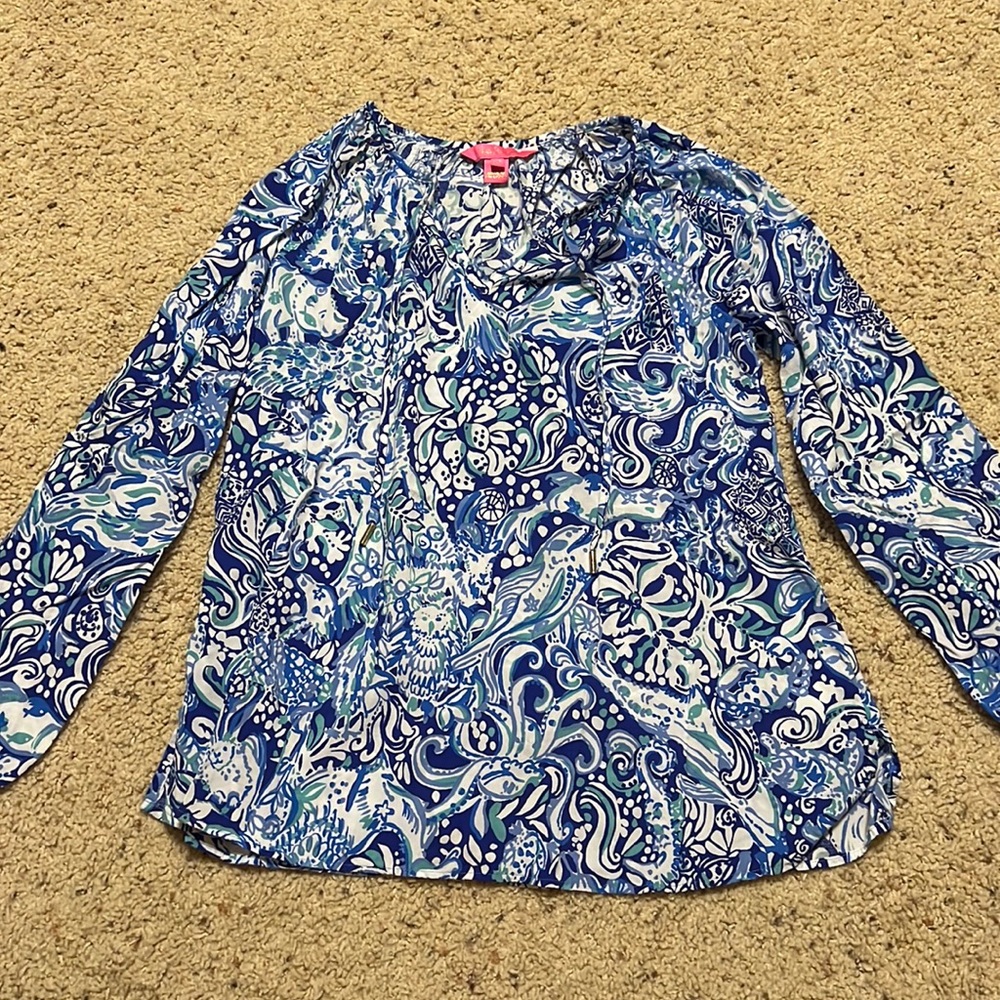 Lilly Pulitzer blue long-sleeve top